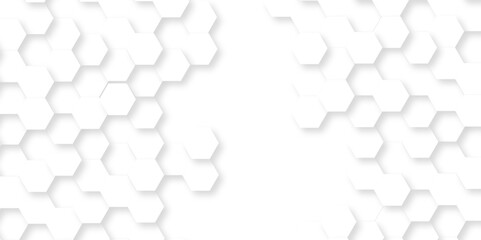 Wall Mural - emboss white hexagonal background. luxury white pattern. vector illustration. 3d futuristic abstract