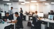 © Aoi - Busy office workspace with employees focused on tasks, suitable for productivity, efficiency, and workplace dynamics themes.