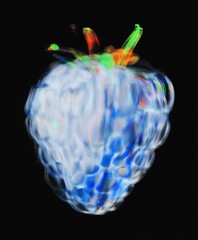 Wall Mural - Abstract Raspberry Impression Against Black Backdrop A Dreamy Artistic Rendition