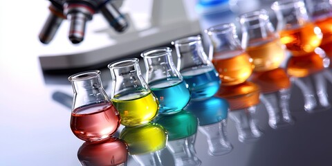Aufkleber - Scientists meticulously analyze study data and examine a powerful microscope, their eyes reflecting the intensity of scientific inquiry. In another life science lab, heal