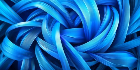Fototapete - A swirling, interconnected network of vibrant blue lines, representing digital communication and data flow, forms a captivating background for tech and digital design, ev