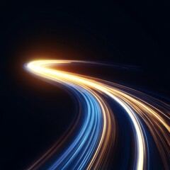 Wall Mural - High-Tech Glowing Light Trail with Smooth Curves and Speed Effect