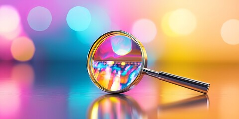 Poster - A stylized vision glyph, featuring a magnifying glass lens, embodies clarity and strategic focus.