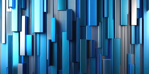 Fototapete - A sleek, minimalist backdrop of shimmering blue and silver lines, representing the intricate workings of futuristic data and technology, forming a sophisticated and moder