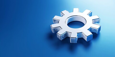 Fototapete - A sleek, minimalist web icon depicting a futuristic gear, representing innovation and technological progress, ideal for business, research, or development.