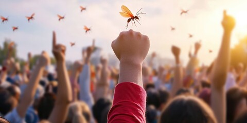 Aufkleber - A symphony of activity unfolded within a bustling business company, where employees, like ants in a bustling colony, moved with purpose and precision to achieve shared go