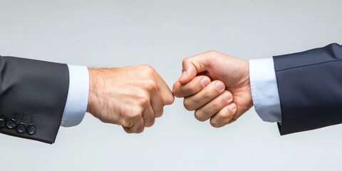 Aufkleber - Two businessmen, their hands clasped in a firm grip, symbolize their commitment to a successful business merger and acquisition, signifying the beginning of a powerful ne