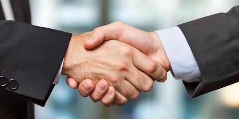 Aufkleber - A handshake sealed the deal, as a mortgage officer worker and a satisfied couple exchanged financial terms and rates, their faces beaming with contentment. They d secured