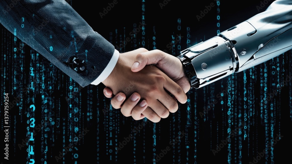 Humanity & Technology: An enigmatic handshake between a human and a ...