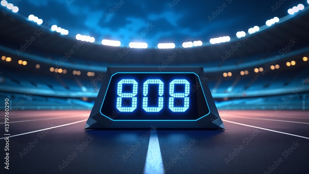 Stadium Timer 808 digital timer in a stadium の Stock フォト | Adobe Stock