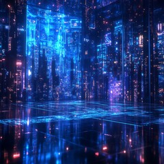 Aufkleber - Neon Metropolis: A Glimpse into the Electric Heart of a Cyberpunk Cityscape