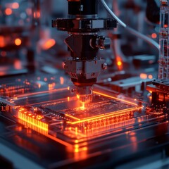 Poster - Precision Robotics: Automated Manufacturing of Microelectronics with Laser Precision and Orange Illumination