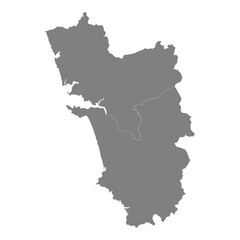 Fototapete - High Quality map of Goa is a state of India, with borders of the districts
