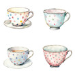 © Natasha - Watercolor Polka Dot Teacup