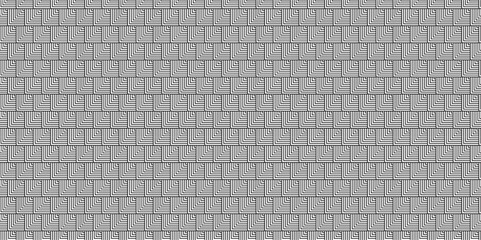 Wall Mural - abstract overlapping vector abstract pattern wave lines fabric white and gray square line background