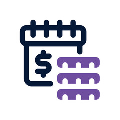 payment day dual tone icon. sleek and modern vector icon for websites, mobile apps, marketing materi