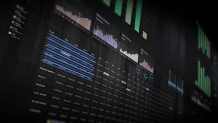 Leinwandbilder - Dynamic data visuals for business info graphics, animated charts, and data-driven insights for a business meeting mock-up. Explore the world of trading, stock exchanges, and crypto