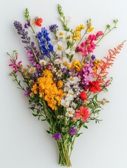 Wall Mural - a bouquet of flowers with a variety of colors and shapes. the flowers are arranged in a way that cre
