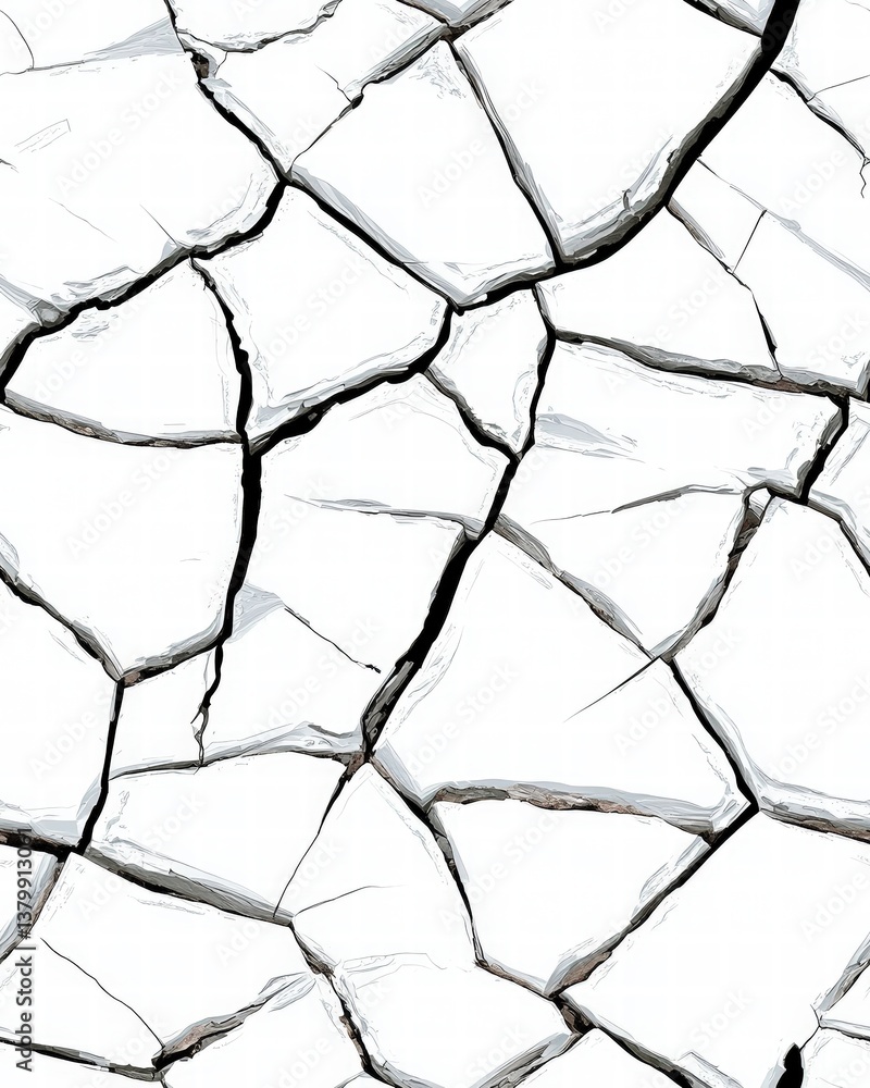 Cracked wall texture showing detailed patterns of wear and ageing with ...