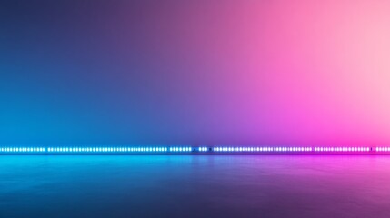 Fototapete - A close-up of an innovative LED light strip illuminates a contemporary wall, producing a beautiful blend of blue and purple colors, ideal for decor