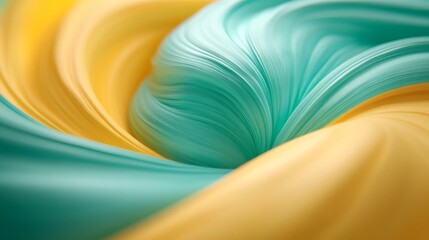 Leinwandbilder - Dynamic swirls of green and yellow flow seamlessly, creating a mesmerizing and energetic composition with ample copy space on the left side, ideal for creative projects