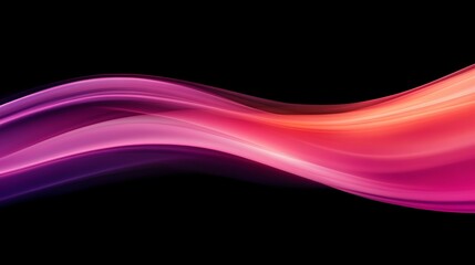 Fototapete - A single light trail curves gracefully across a dark backdrop, showcasing smooth motion and a vibrant color gradient perfect for tech visuals and design projects