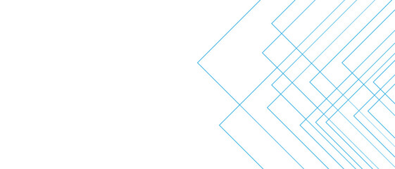Aufkleber - Abstract white and blue background with lines. Design for brochure, website, flyer. Blue Futuristic architectural concept with Isometric squares & Geometric line design. Blue geometric banner pattern 