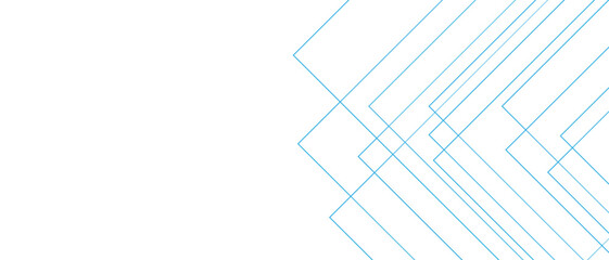 Fototapete - Abstract white and blue background with lines. Design for brochure, website, flyer. Blue Futuristic architectural concept with Isometric squares & Geometric line design. Blue geometric banner pattern 