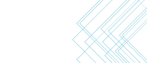 Fototapete - Abstract white and blue background with lines. Design for brochure, website, flyer. Blue Futuristic architectural concept with Isometric squares & Geometric line design. Blue geometric banner pattern 