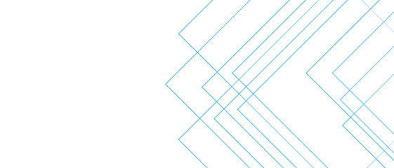 Fototapete - Abstract white and blue background with lines. Design for brochure, website, flyer. Blue Futuristic architectural concept with Isometric squares & Geometric line design. Blue geometric banner pattern 