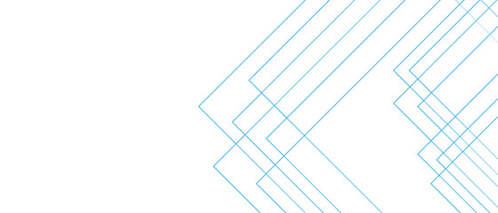 Fototapete - Abstract white and blue background with lines. Design for brochure, website, flyer. Blue Futuristic architectural concept with Isometric squares & Geometric line design. Blue geometric banner pattern 