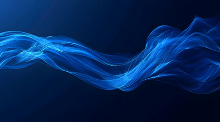 Wall Mural - blue background with an abstract wave design, perfect for showcasing digital products or creating an