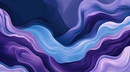 Wall Mural - blue background with flowing waves of light in shades of blue and purple, creating an abstract desig