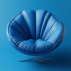 Wall Mural - unique blue leather chair design