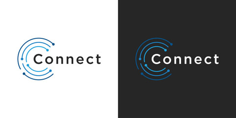 Circuit logo letter C for connection