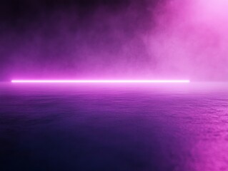 Poster - Misty purple haze creates a dark, atmospheric environment highlighted by faint glowing streaks. The composition features ample copy space on the left for text