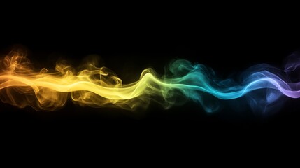 Fototapete - Swirls of colorful smoke create mesmerizing patterns and gradients, showcasing vibrant neon colors against a dark backdrop, inviting creative expression