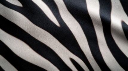 Aufkleber - Zebra skin pattern showcases striking black and white stripes in high resolution, complemented by ample copy space on the left for design versatility