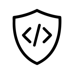 secure code shield icon for cyber protection