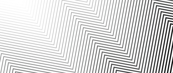 Wall Mural - abstract black and white blend line art background vector. wallpaper design with wavy line in motion