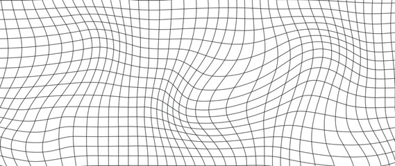 Wall Mural - abstract black and white blend line art background vector. wallpaper design with wavy line in motion