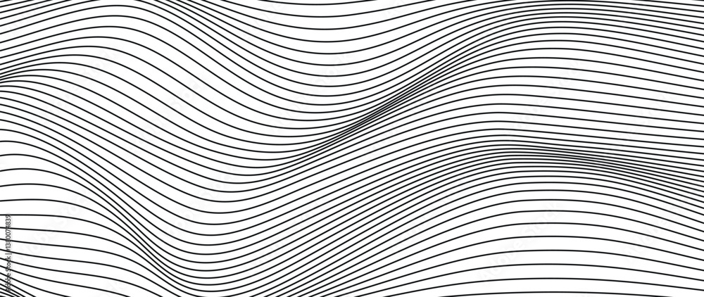 Abstract black and white blend line art background vector. Wallpaper ...