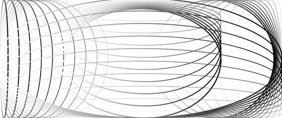 Wall Mural - abstract black and white blend line art background vector. wallpaper design with wavy line in motion