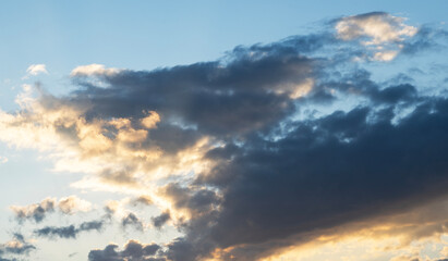 Wall Mural - beautiful clouds on the sky after sunset . sunset sky background.