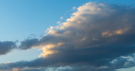 Wall Mural - beautiful clouds on the sky after sunset . sunset sky background.