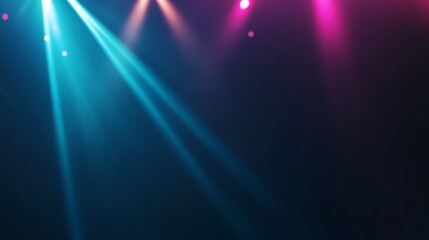 Fototapete - A close-up shot captures an abstract composition where luminous pink and orange beams intersect against a deep blue backdrop, creating an electrifying visual experience