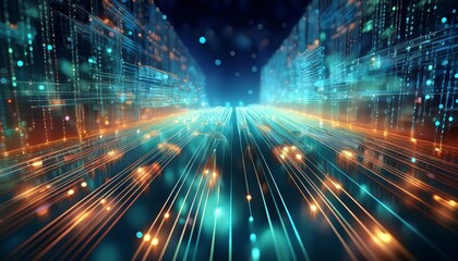 Fiber optics carrying computer virus attacking binary code