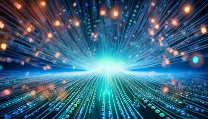 Fiber optics carrying computer virus attacking binary code