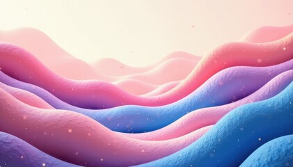 Wall Mural - abstract wavy lines, organic shapes, calming pastel hues, elegant, trendy