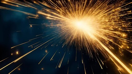 Wall Mural - sparks from the fire, a spectacular burst of light radiates from the center, sending vibrant rays ou